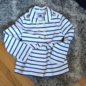 Janie and Jack Navy and White Striped Blazer